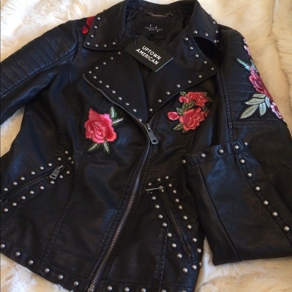 Black & Roses Leather Jacket - Picture 4 of 4